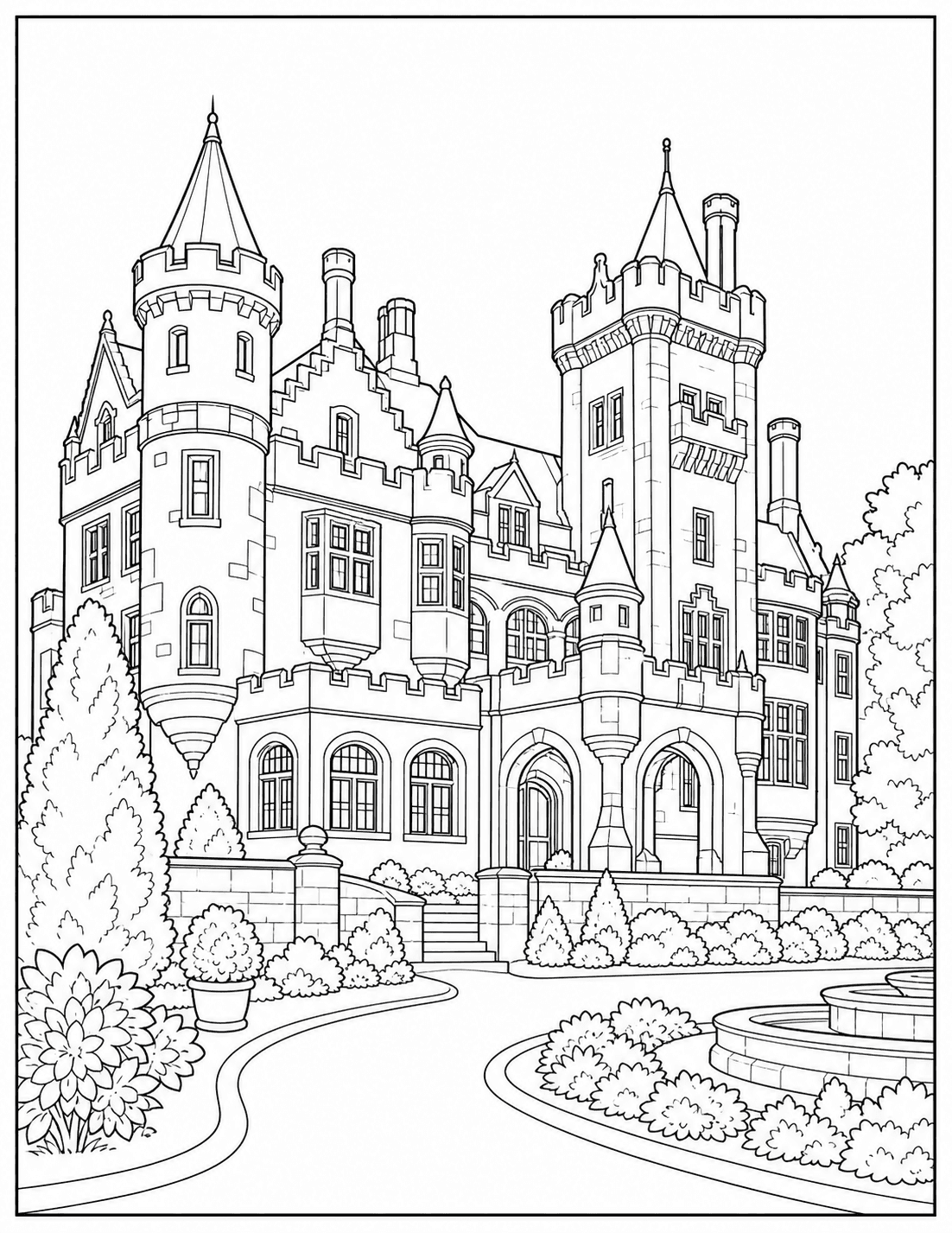 Casa Loma coloring page drawing