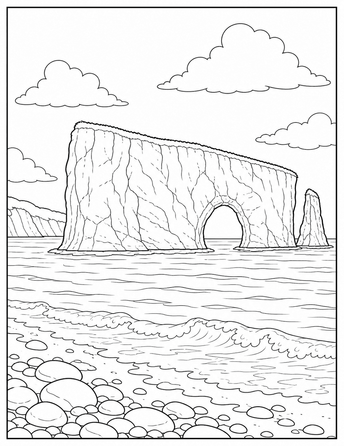 Perce Rock coloring page drawing