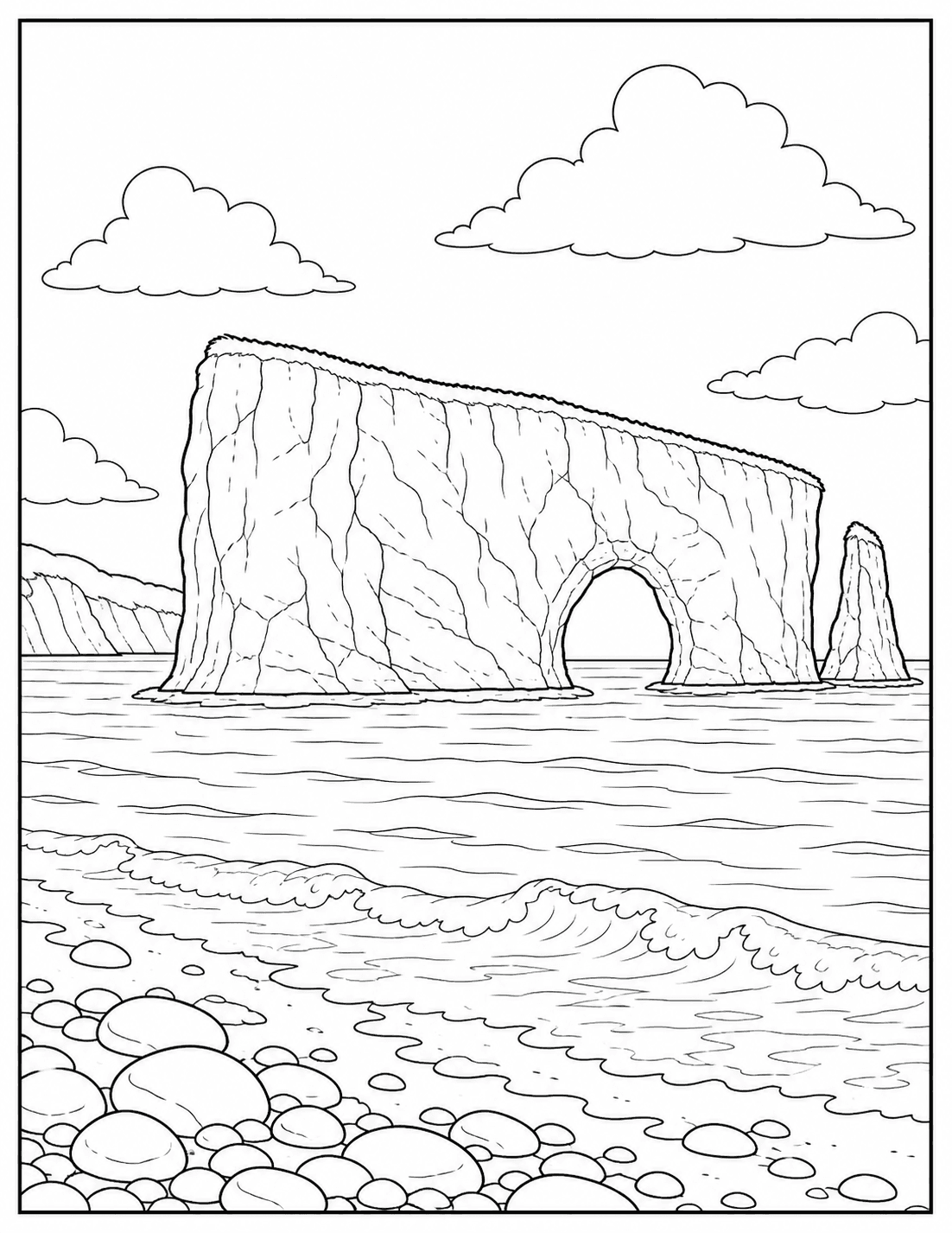 Perce Rock coloring page drawing