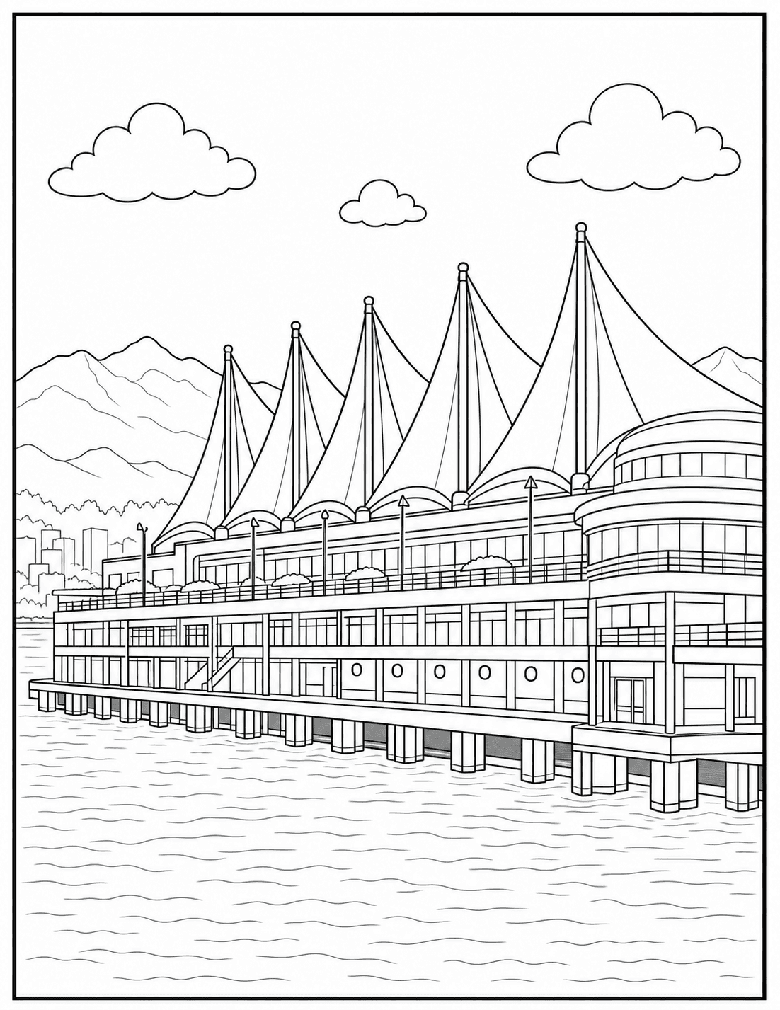 Canada Place coloring page drawing