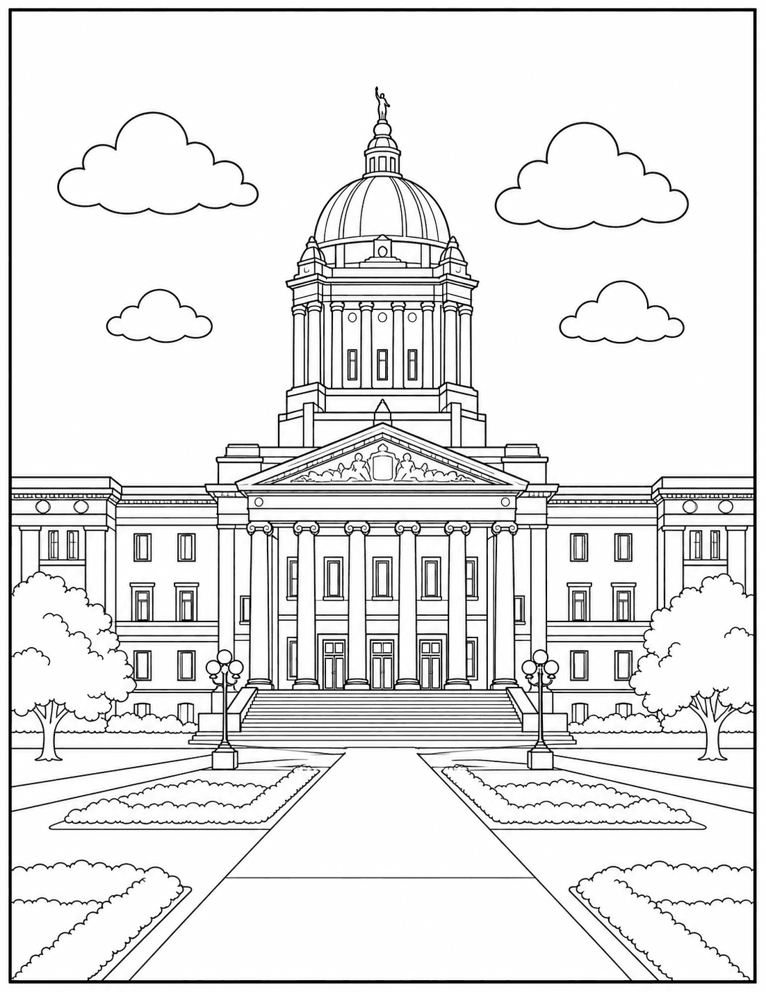 Manitoba Legislative Building coloring page drawing