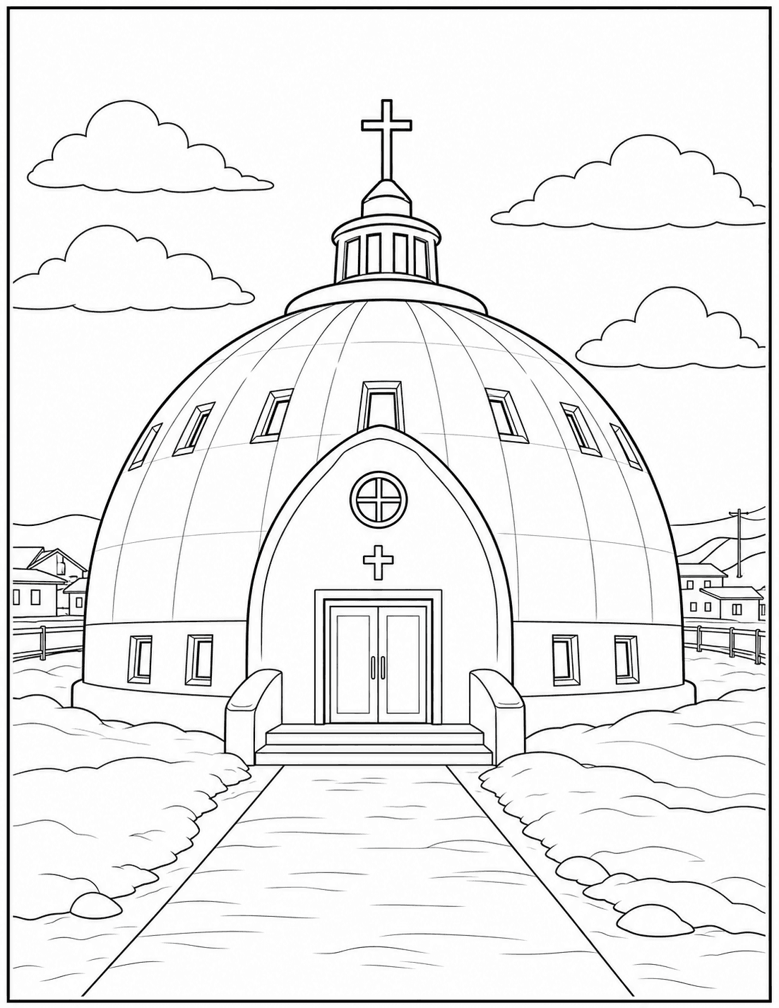 Our Lady of Victory Church coloring page drawing