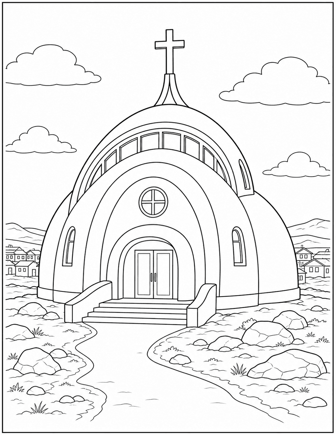 St. Jude's Cathedral coloring page drawing