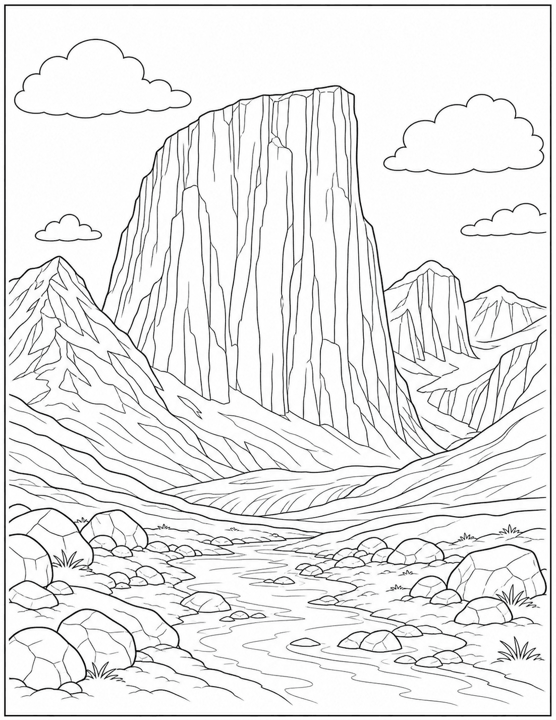 Mount Thor coloring page drawing